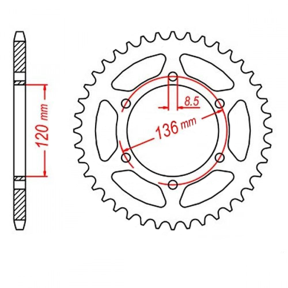 MTX 846 Steel Rear Sprocket #520 (39T) (11-191-39)