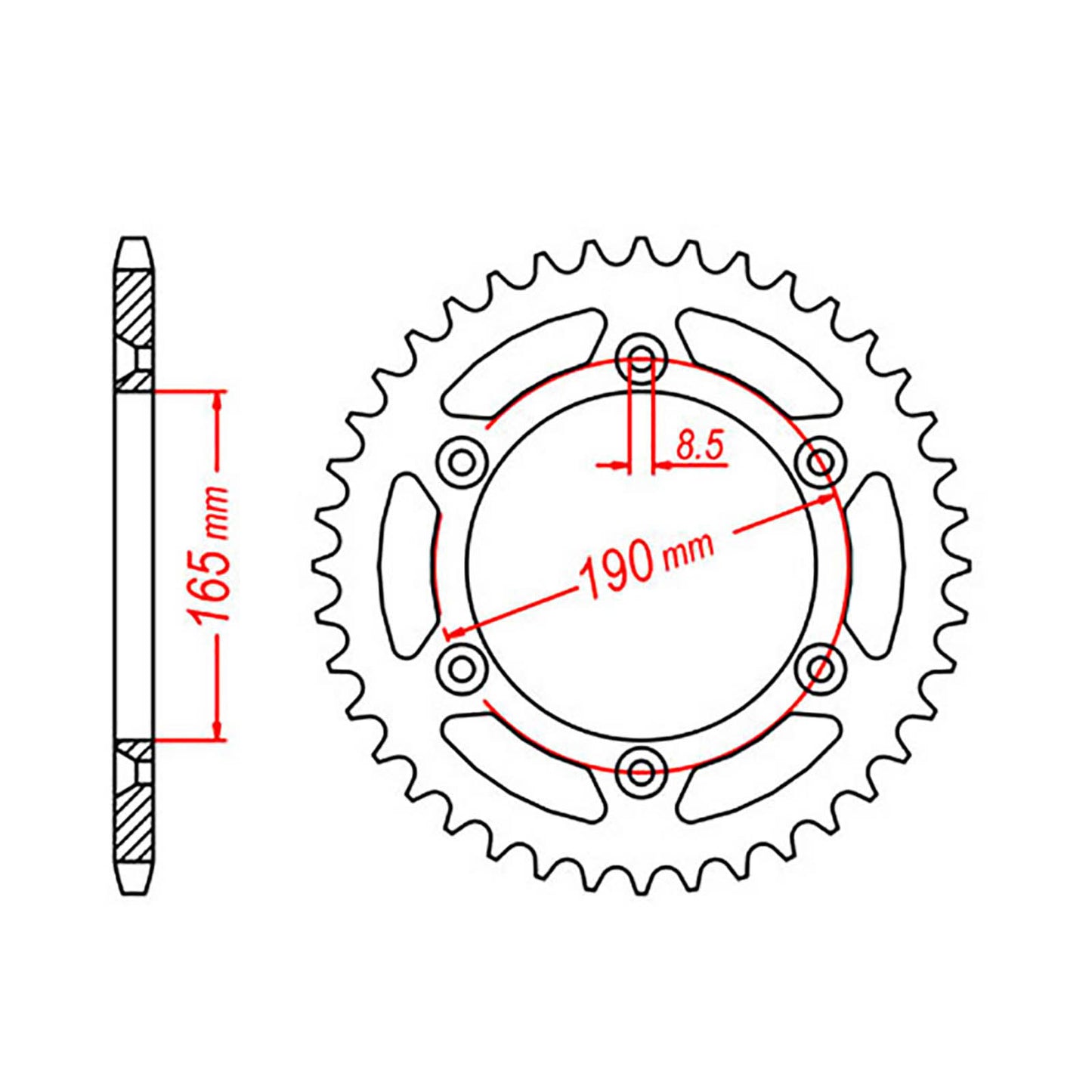 MTX 896 Steel Rear Sprocket #520 (52T) (11-KM2-52)