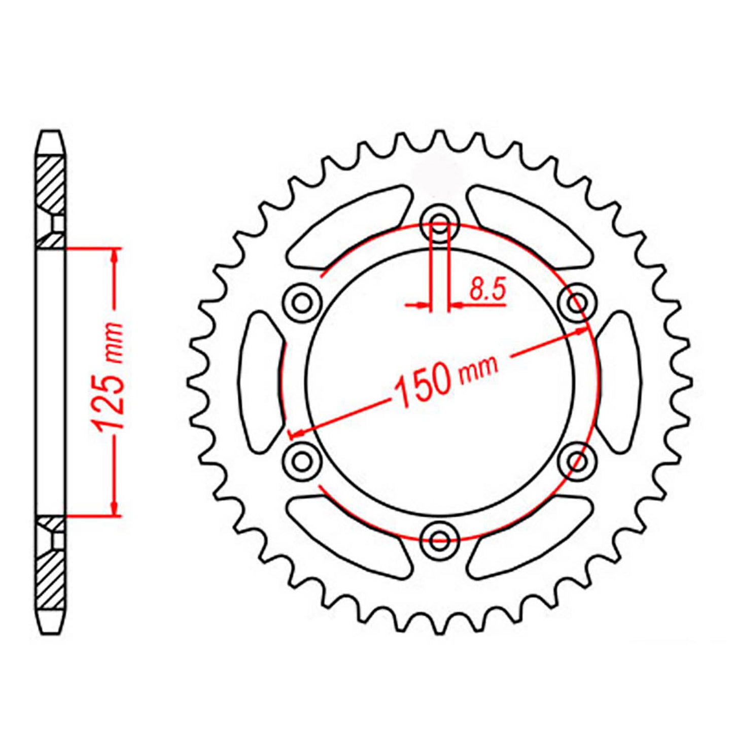 MTX 897 Steel Rear Sprocket #520 (51T) (11-KM1-51)