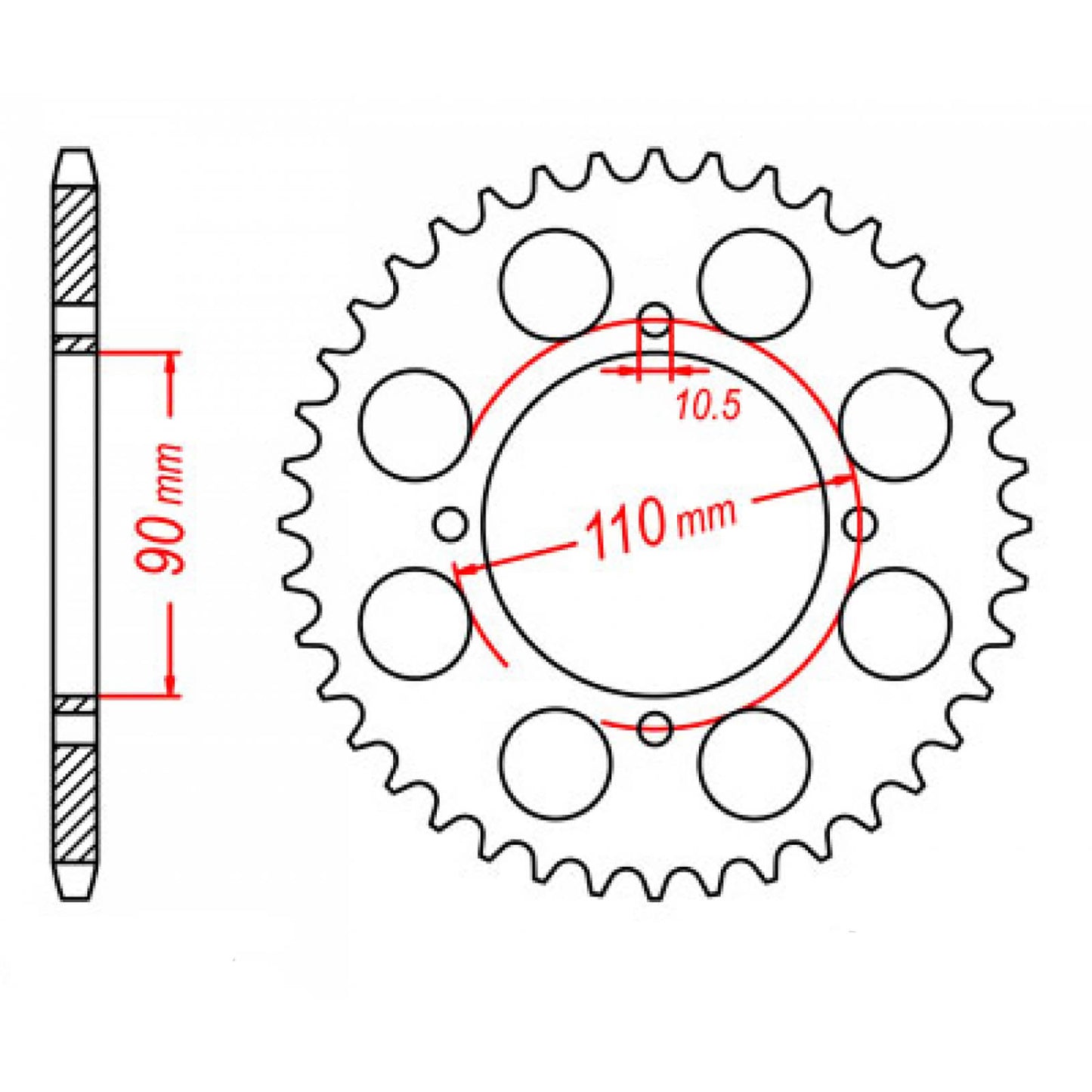 MTX 840 Steel Rear Sprocket #530 (37T) (11-12R-37)