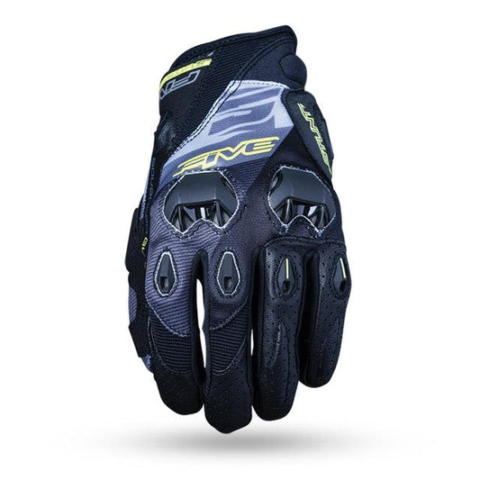 FIVE STUNT EVO GLOVES - SPREAD FLUO YELLOW MOTO NATIONAL ACCESSORIES PTY sold by Cully's Yamaha