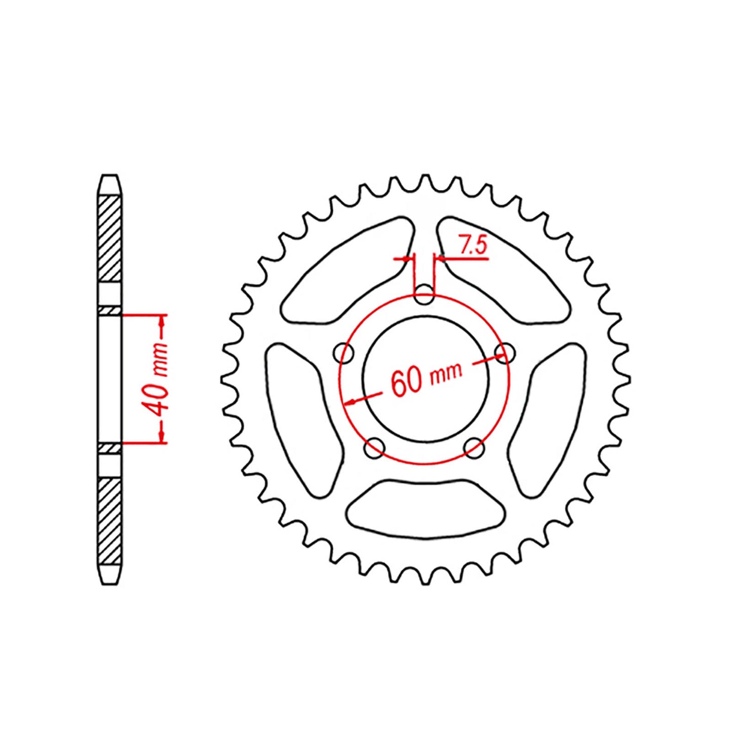 MTX KTM 50 Hornet Lightweight Steel Rear Sprocket #415 (42T) (11H-KM3-42)