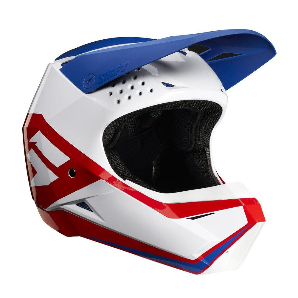 SHIFT WHIT3 LABEL YOUTH HELMET - WHITE/RED/BLUE FOX RACING AUSTRALIA sold by Cully's Yamaha