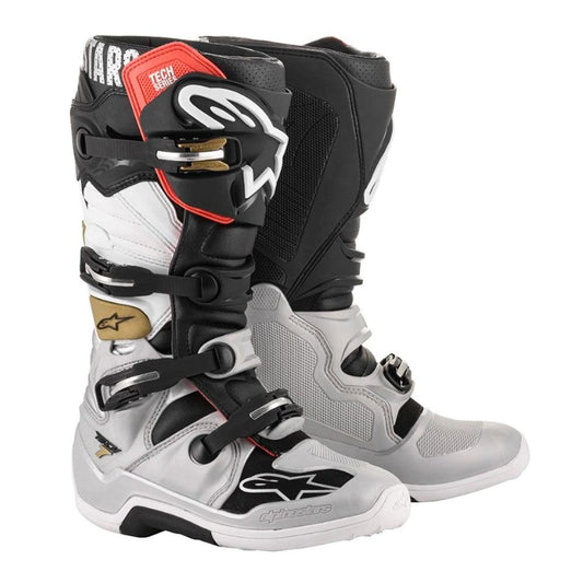 ALPINESTARS TECH 7 (MY14) BOOTS - BLACK/SILVER/WHITE/GOLD MONZA IMPORTS sold by Cully's Yamaha