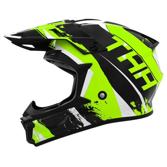 THH T710X RAGE HELMET - BLACK/GREEN CASSONS PTY LTD sold by Cully's Yamaha