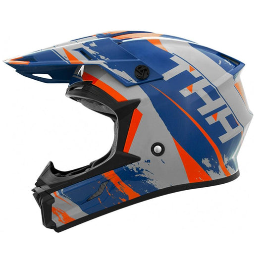 THH T710X RAGE HELMET - MATT BLUE/ORANGE CASSONS PTY LTD sold by Cully's Yamaha