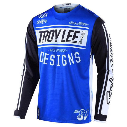 TROY LEE DESIGNS GP RACE 81 JERSEY - BLUE LUSTY INDUSTRIES sold by Cully's Yamaha