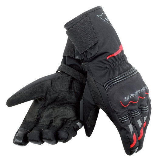 DAINESE TEMPEST UNISEX D-DRY® LONG GLOVES - BLACK/RED MCLEOD ACCESSORIES (P) sold by Cully's Yamaha