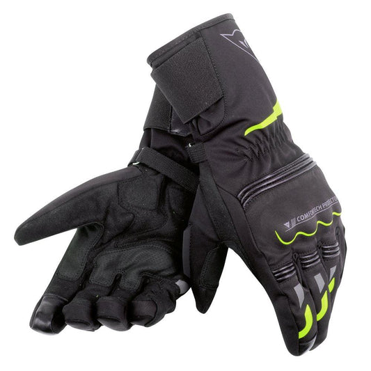 DAINESE TEMPEST UNISEX D-DRY® LONG GLOVES - BLACK/FLUO YELLOW MCLEOD ACCESSORIES (P) sold by Cully's Yamaha