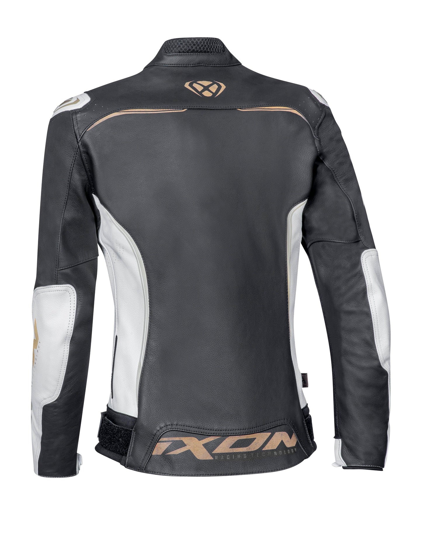 IXON TRINITY LADY LEATHER JACKET - WHITE/BLACK/GOLD CASSONS PTY LTD sold by Cully's Yamaha