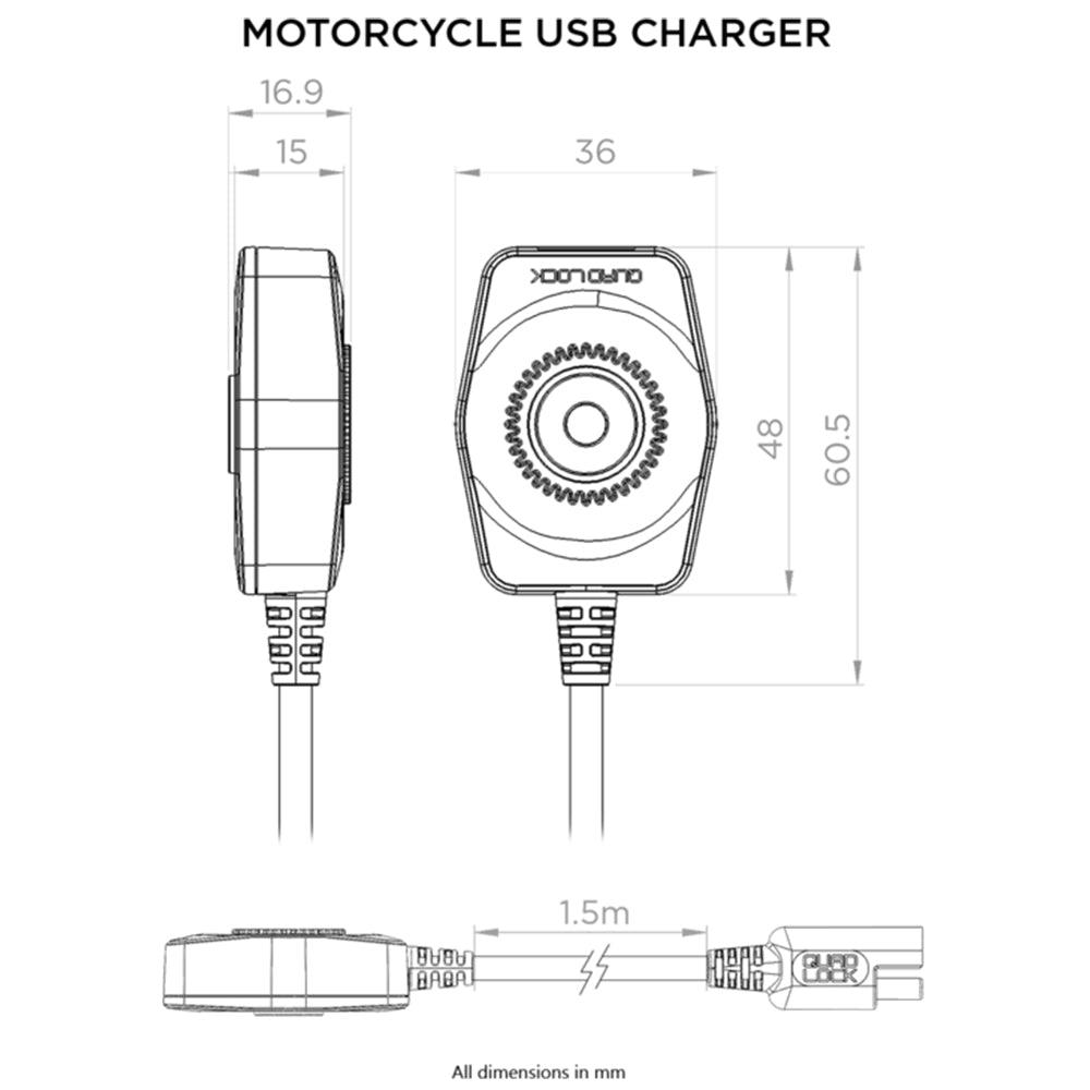 QUAD LOCK MOTORCYCLE USB CHARGER MCLEOD ACCESSORIES (P) sold by Cully's Yamaha