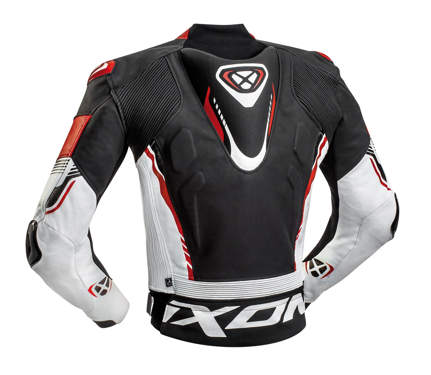 IXON VORTEX 2 LEATHER JACKET - BLACK/WHITE/RED CASSONS PTY LTD sold by Cully's Yamaha