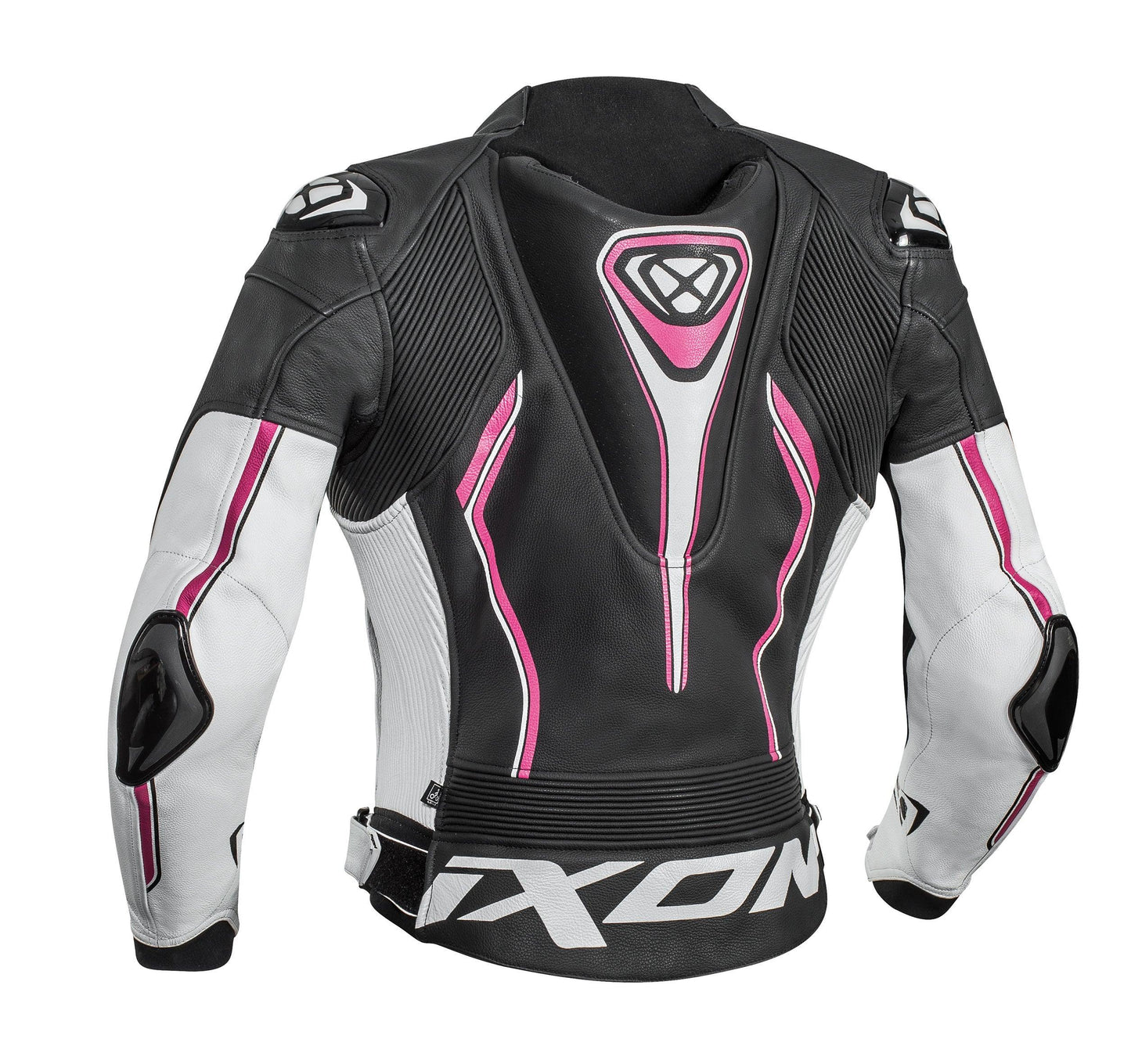 IXON VORTEX LADY LEATHER JACKET - BLACK/WHITE/FUCHSIA CASSONS PTY LTD sold by Cully's Yamaha