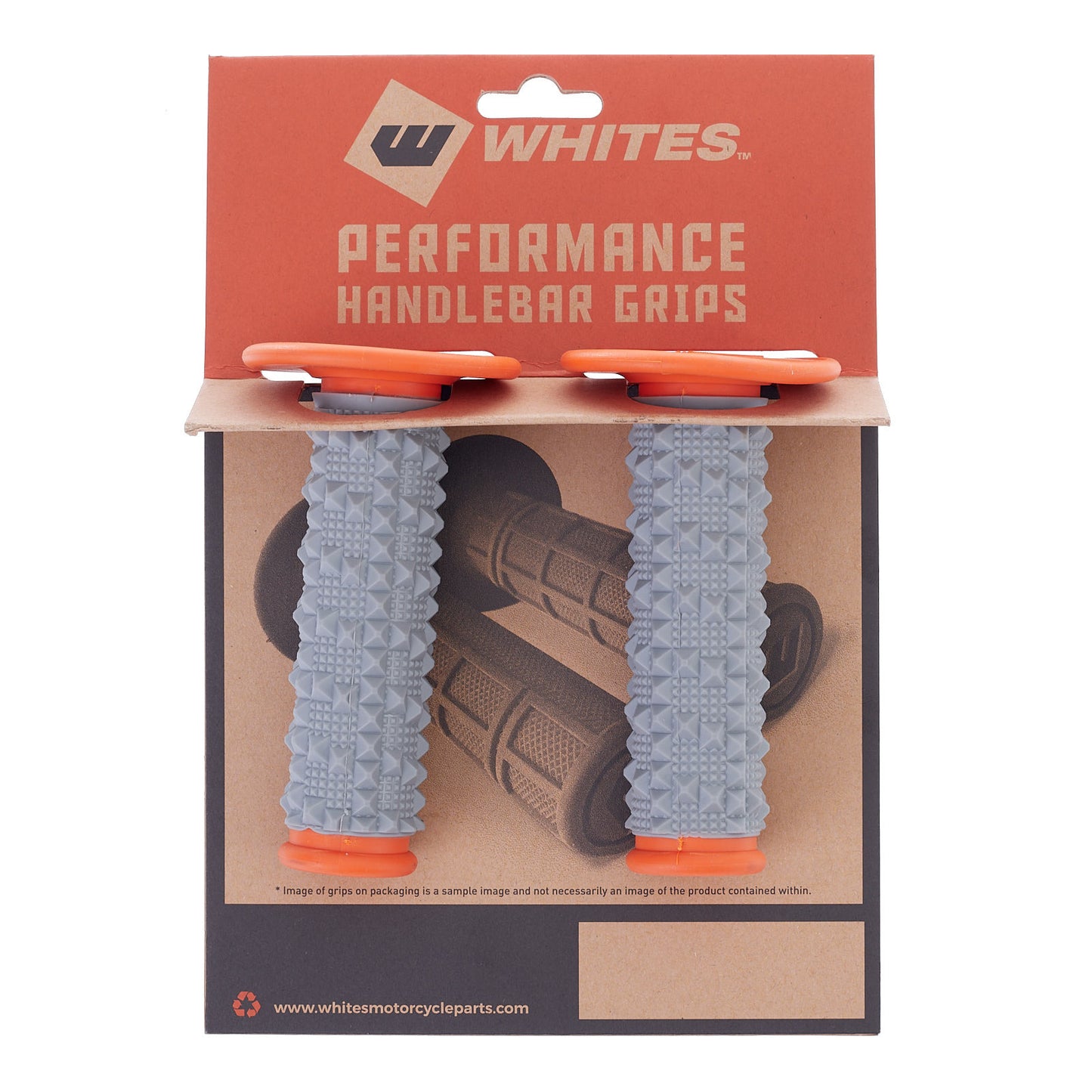 Whites MX Large Diamond Grip - Grey / Orange