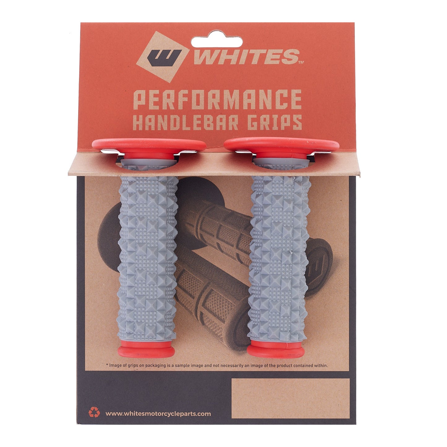 Whites MX Large Diamond Grip - Grey / Red