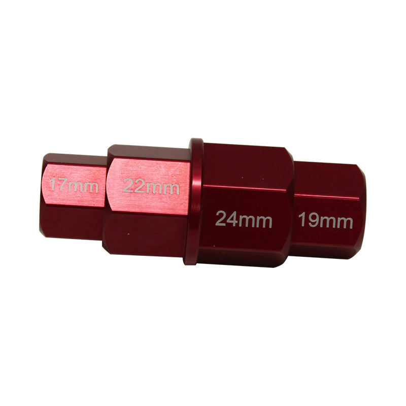 WHITES 4 IN 1 HEX AXLE TOOL ALU RED -17/19/22/24mm