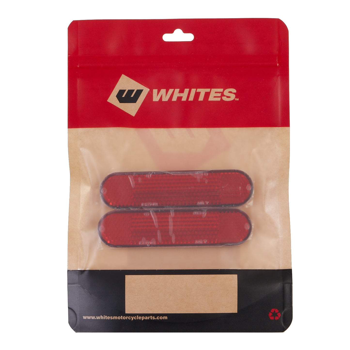 WHITES REFLECTORS -OVAL 95MM X 22MM - PAIR