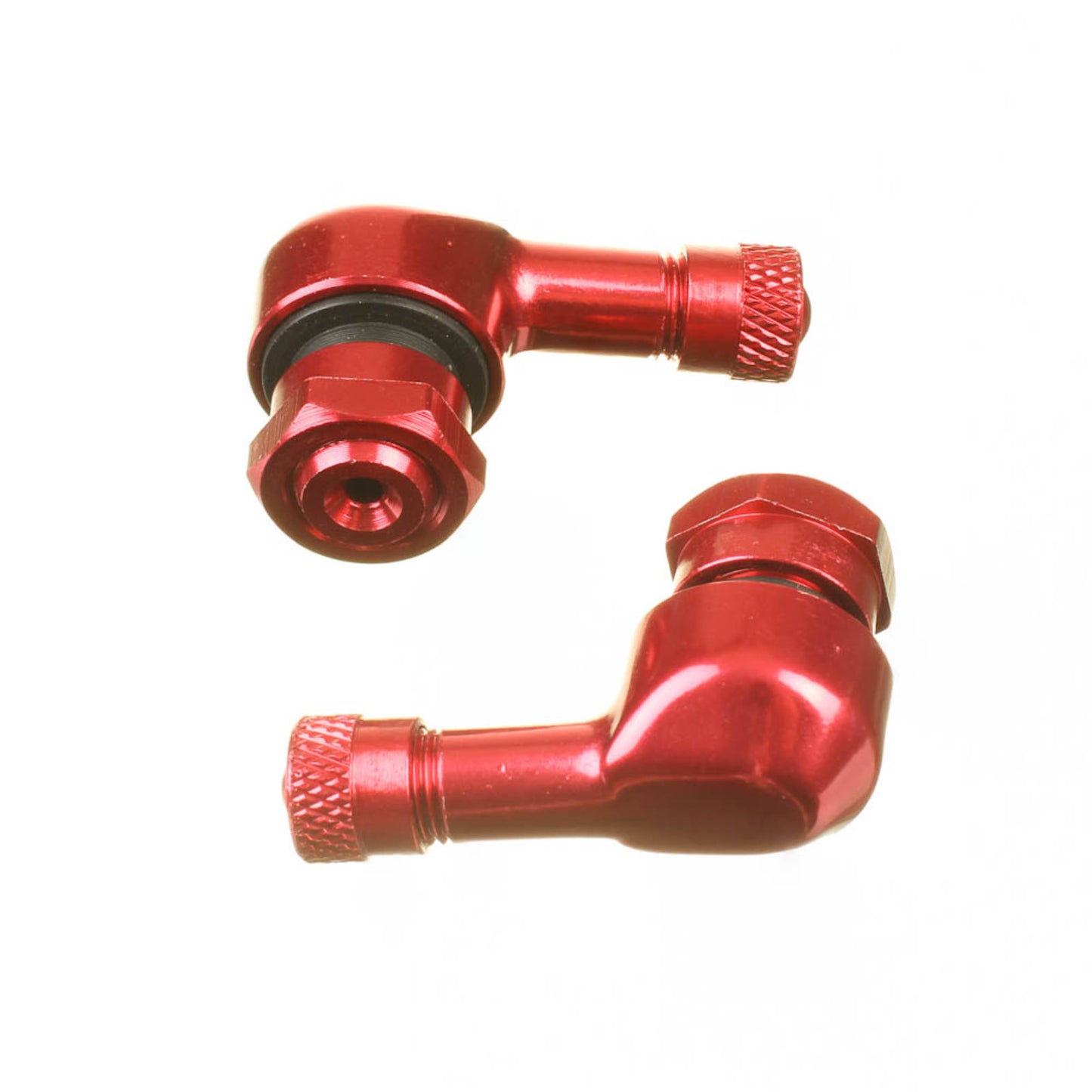 WHITES 90 DEGREE ALLOY VALVE 11.3MM - RED (PAIR)