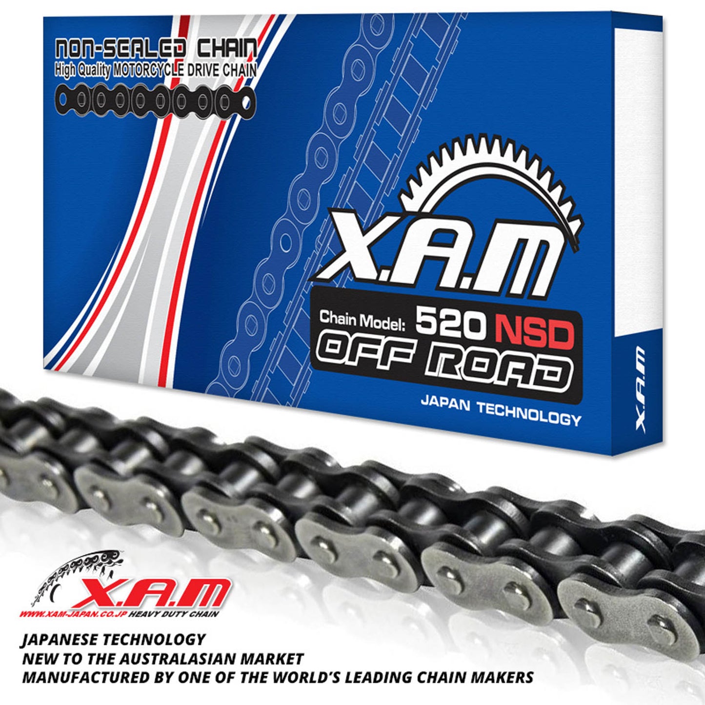 XAM 520NSD Non-Sealed Chain (120L), with Clip Link