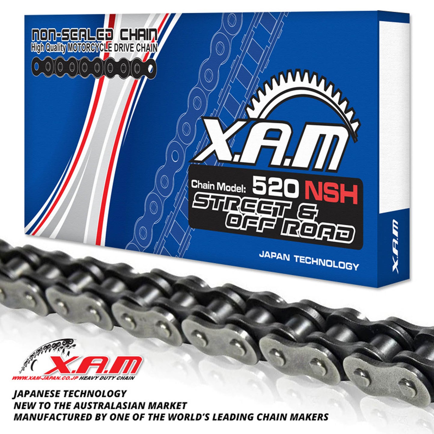 XAM 520NSH Non-Sealed Heavy Duty Chain (108L), with Clip Link