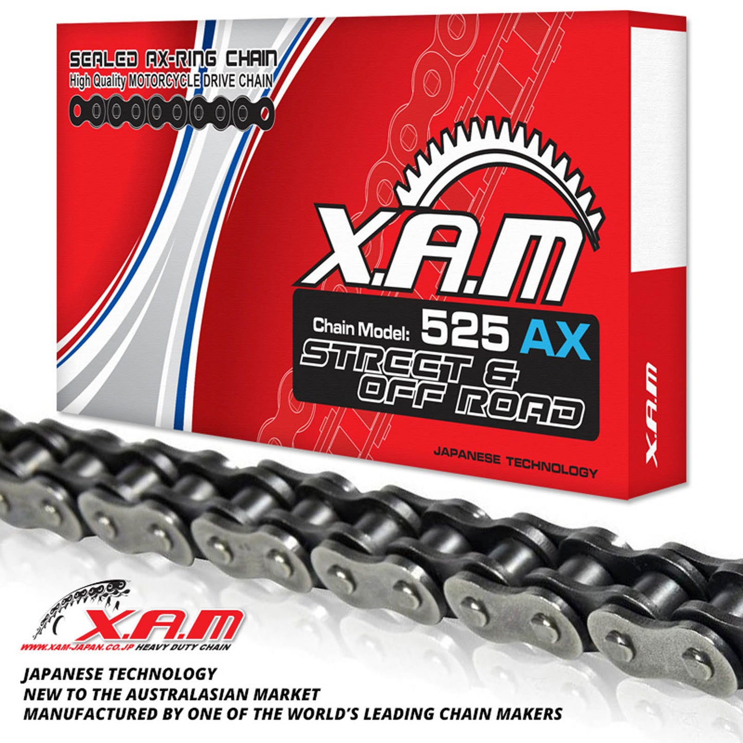 XAM 525AX X-Ring Chain (124L), with Rivet Link
