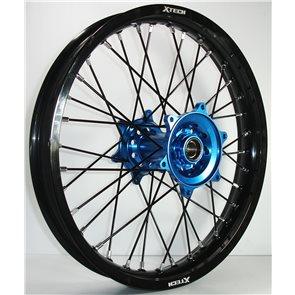 X-TECH REAR WHEEL BLACK RIM/BLUE HUB/BLACK SPOKES 18X2.15 CASSONS PTY LTD sold by Cully's Yamaha