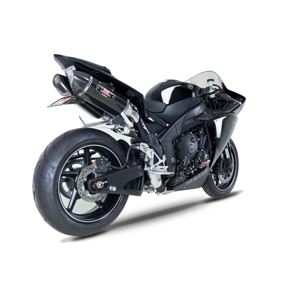 YOSHIMURA R-77 Stainless/Carbon Slip-On Dual YZFR1 EXHAUST SERCO PTY LTD sold by Cully's Yamaha