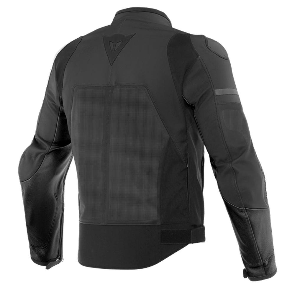 DAINESE AGILE PERFORATED LEATHER JACKET - MATT BLACK MCLEOD ACCESSORIES (P) sold by Cully's Yamaha