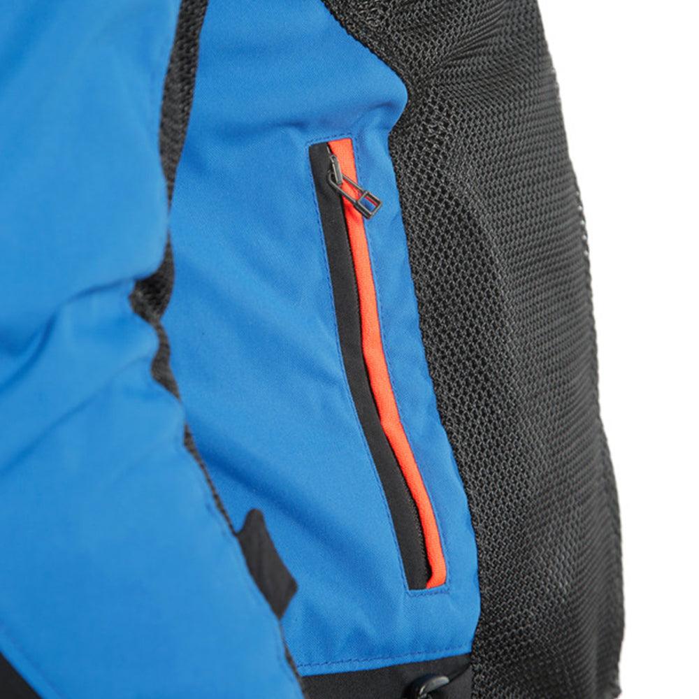 DAINESE AIR FRAME D1 TEX JACKET - BLACK/LIGHT BLUE/FLUO RED MCLEOD ACCESSORIES (P) sold by Cully's Yamaha