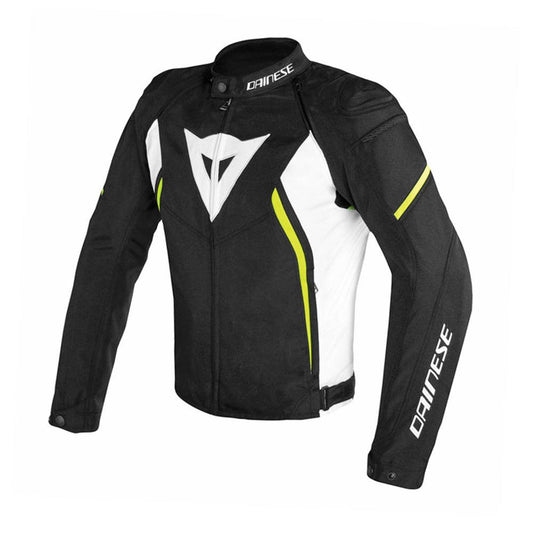 DAINESE AVRO D2 TEX JACKET - BLACK/WHITE/FLUO YELLOW MCLEOD ACCESSORIES (P) sold by Cully's Yamaha