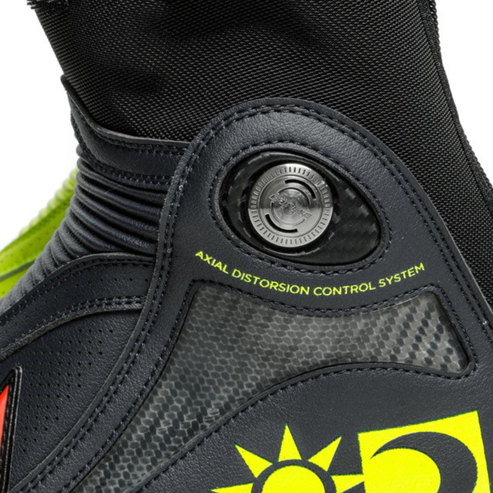 DAINESE AXIAL D1 REPLICA VALENTINO BOOTS - FLUO YELLOW/BLUE REGGIANI MCLEOD ACCESSORIES (P) sold by Cully's Yamaha