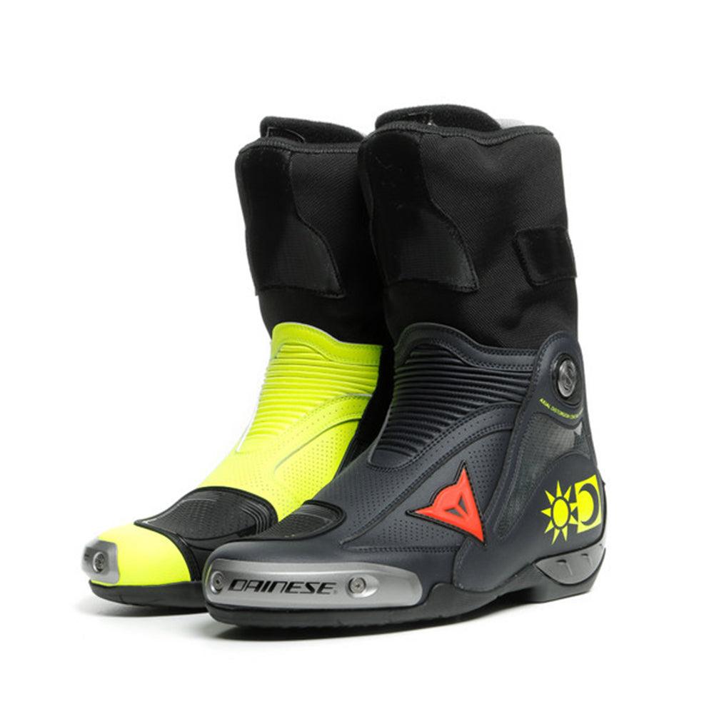 DAINESE AXIAL D1 REPLICA VALENTINO BOOTS - FLUO YELLOW/BLUE REGGIANI MCLEOD ACCESSORIES (P) sold by Cully's Yamaha