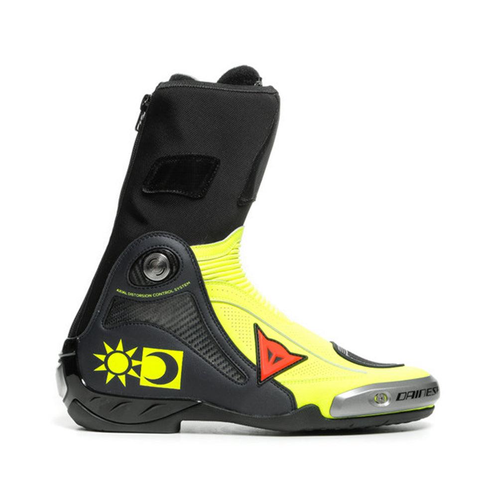 DAINESE AXIAL D1 REPLICA VALENTINO BOOTS - FLUO YELLOW/BLUE REGGIANI MCLEOD ACCESSORIES (P) sold by Cully's Yamaha