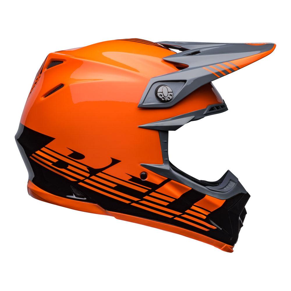 BELL MOTO-9 MIPS LOUVER 2022 HELMET - GLOSS BLACK/ORANGE CASSONS PTY LTD sold by Cully's Yamaha