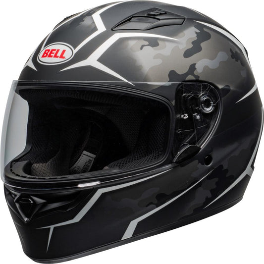 BELL QUALIFIER STEALTH CAMO HELMET - MATT BLACK/WHITE CASSONS PTY LTD sold by Cully's Yamaha
