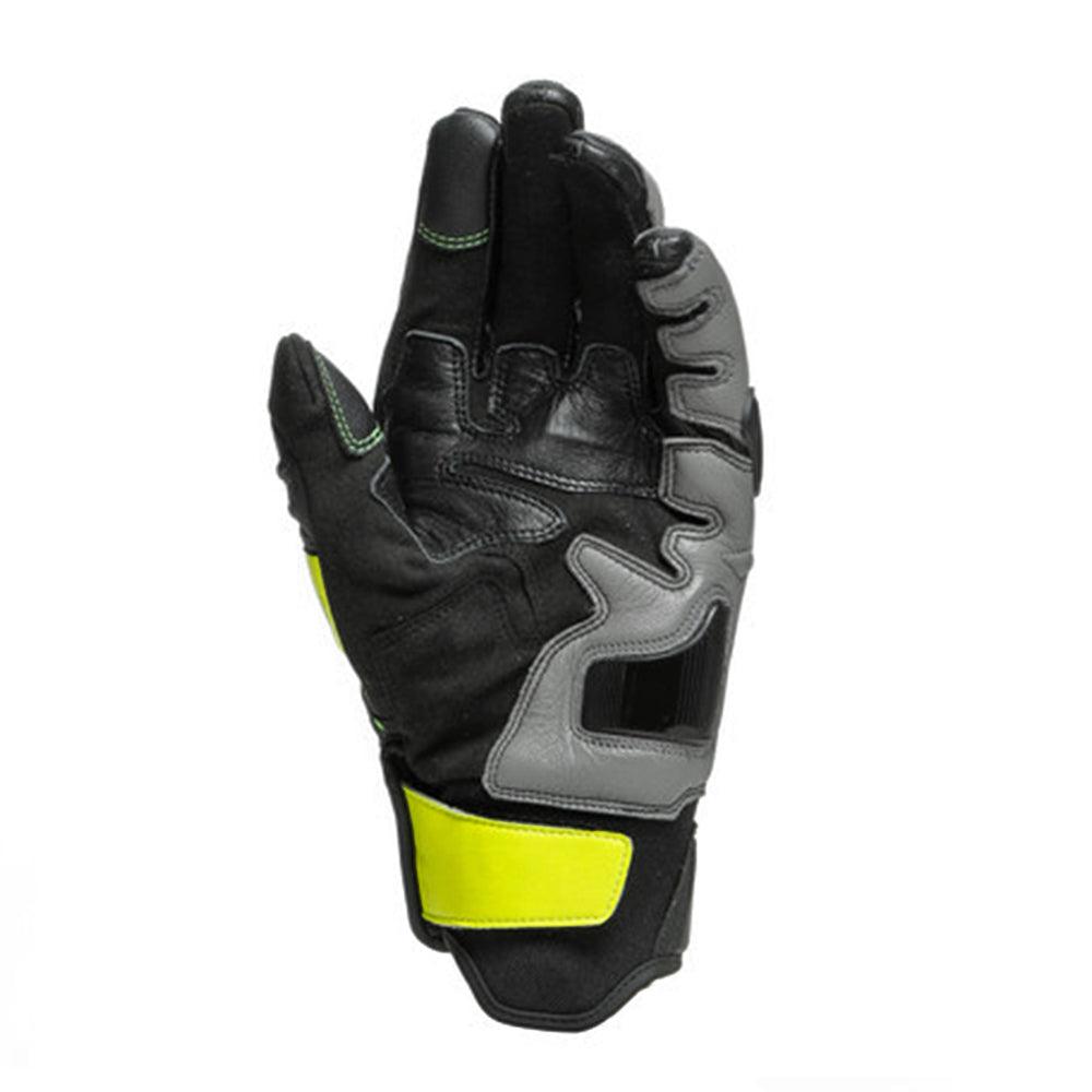 DAINESE CARBON 3 SHORT GLOVES - BLACK/CHARCOAL GREY/FLUO YELLOW MCLEOD ACCESSORIES (P) sold by Cully's Yamaha