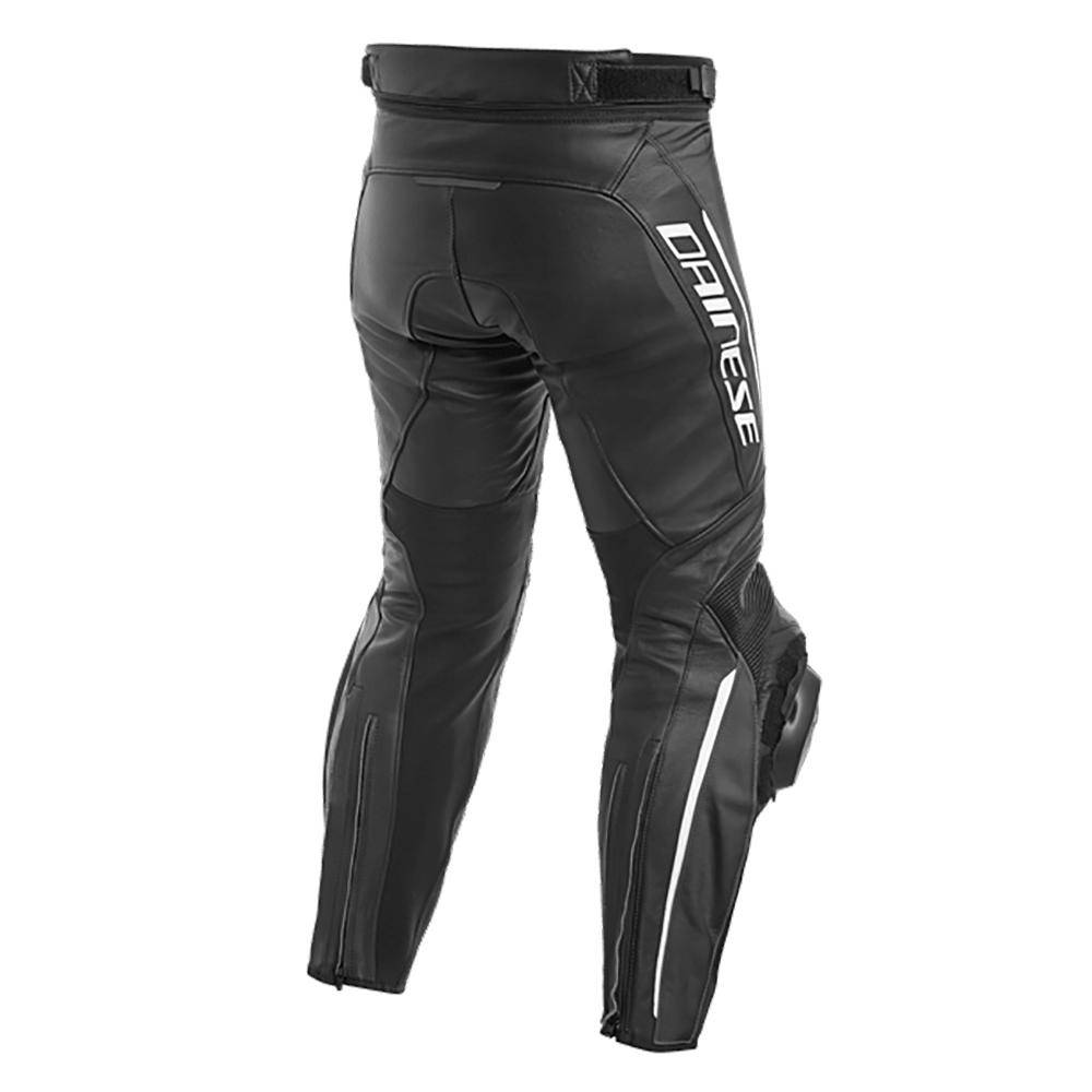 DAINESE DELTA 3 PERFORATED LEATHER PANTS - BLACK/WHITE MCLEOD ACCESSORIES (P) sold by Cully's Yamaha