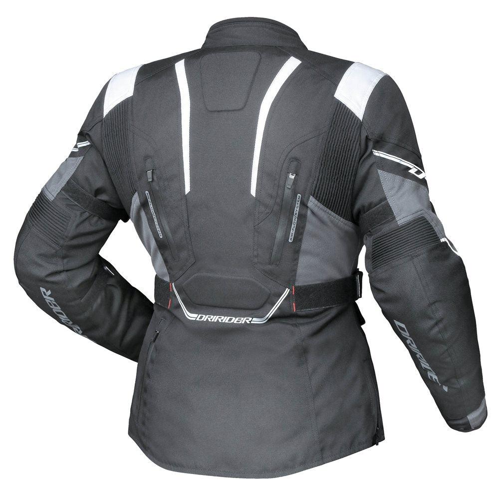 DRIRIDER APEX 5 LADIES JACKET - BLACK/WHITE/GREY MCLEOD ACCESSORIES (P) sold by Cully's Yamaha