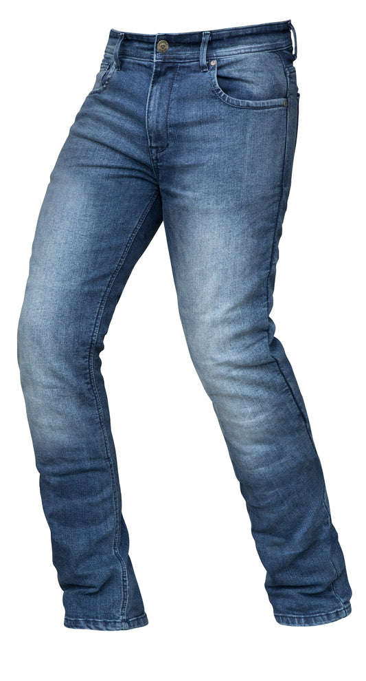 DRIRIDER TITAN OVER THE BOOT REGULAR LEG JEANS - BLUE WASH MCLEOD ACCESSORIES (P) sold by Cully's Yamaha