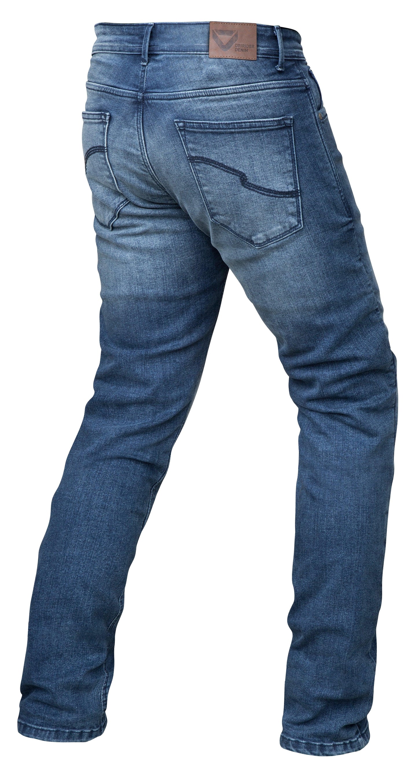 DRIRIDER TITAN OVER THE BOOT SHORT LEG JEANS - BLUE WASH MCLEOD ACCESSORIES (P) sold by Cully's Yamaha