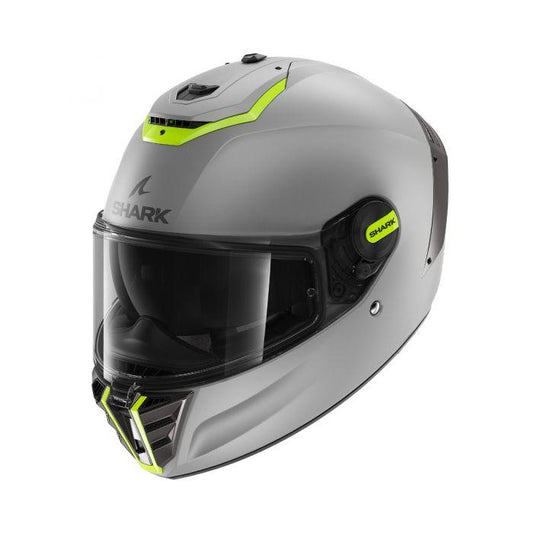 SHARK SPARTAN RS BLANK MAT SP HELMET - SILVER/YELLOW FICEDA ACCESSORIES sold by Cully's Yamaha