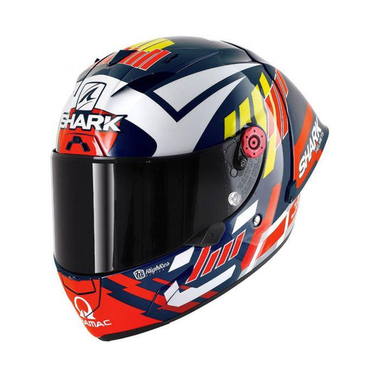 SHARK RACE-R PRO GP ZARCO SIGNATURE HELMET - WHITE/RED/BLUE FICEDA ACCESSORIES sold by Cully's Yamaha