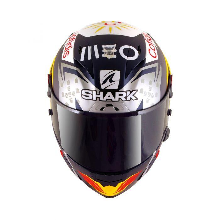 SHARK RACE-R PRO GP OLIVEIRA SIGNATURE MAT HELMET - BLUE/RED/YELLOW FICEDA ACCESSORIES sold by Cully's Yamaha