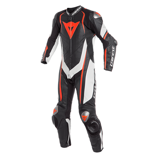 DAINESE KYALAMI 1PC PERF. - BLACK/WHITE/FLUO RED MCLEOD ACCESSORIES (P) sold by Cully's Yamaha