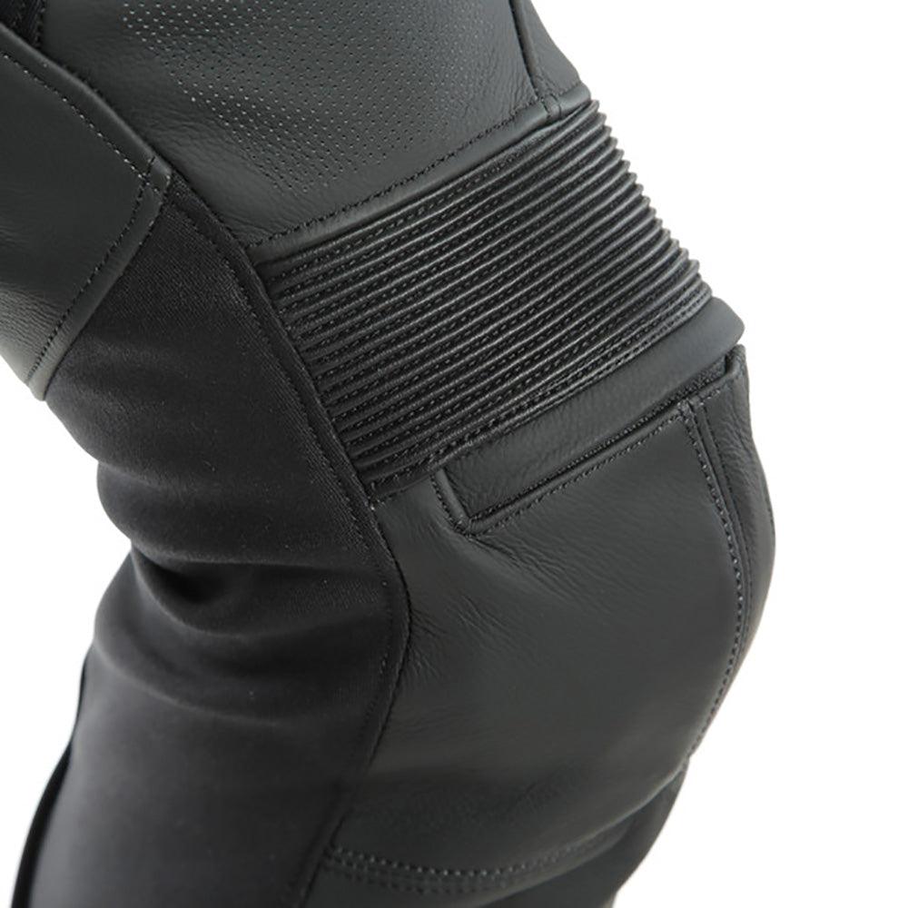 DAINESE PONY 3 PERFORATED LEATHER PANTS - MATT BLACK MCLEOD ACCESSORIES (P) sold by Cully's Yamaha