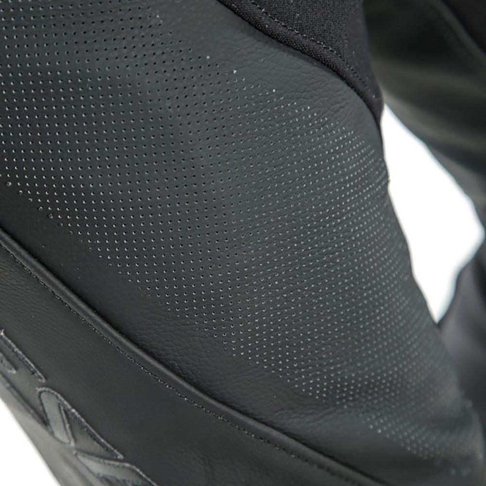 DAINESE PONY 3 PERFORATED LEATHER PANTS - MATT BLACK MCLEOD ACCESSORIES (P) sold by Cully's Yamaha
