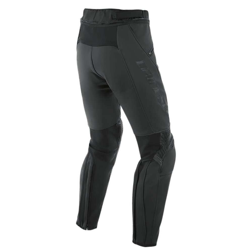DAINESE PONY 3 PERFORATED LEATHER PANTS - MATT BLACK MCLEOD ACCESSORIES (P) sold by Cully's Yamaha