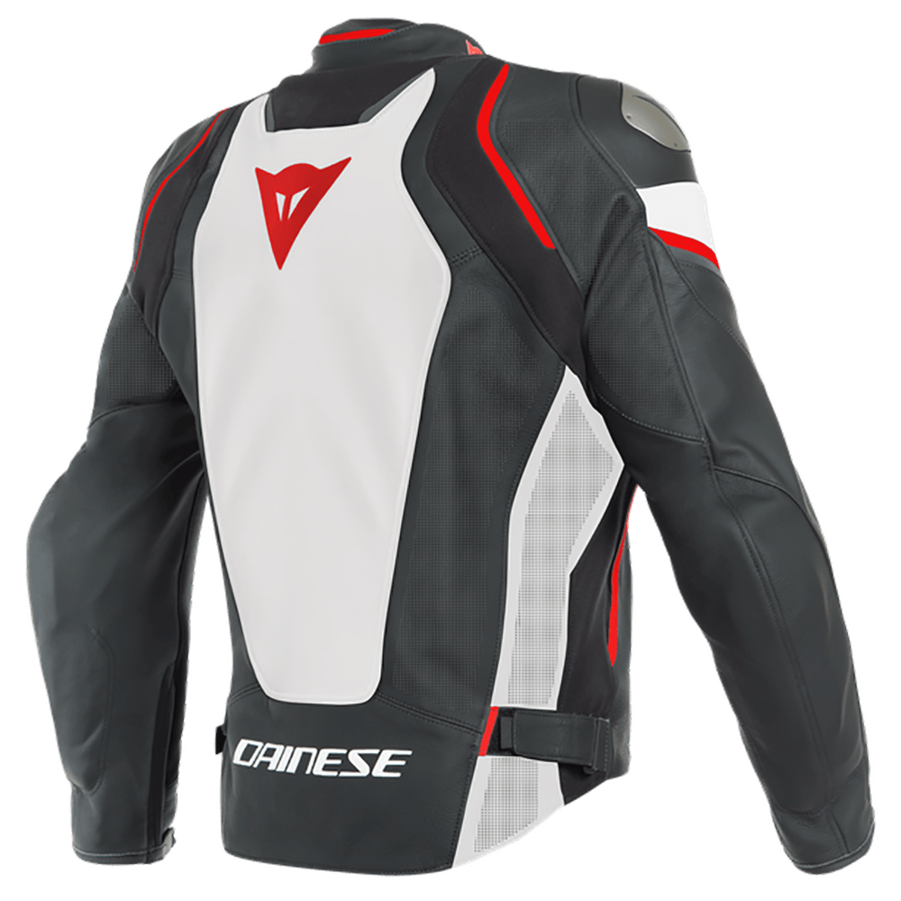 DAINESE RACING 3 D-AIR® PERF. LEATHER JACKET - BLACK/WHITE/LAVA RED MCLEOD ACCESSORIES (P) sold by Cully's Yamaha