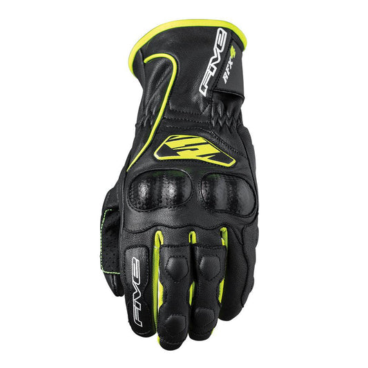 FIVE RFX-4 GLOVES - BLACK/FLUO YELLOW MOTO NATIONAL ACCESSORIES PTY sold by Cully's Yamaha