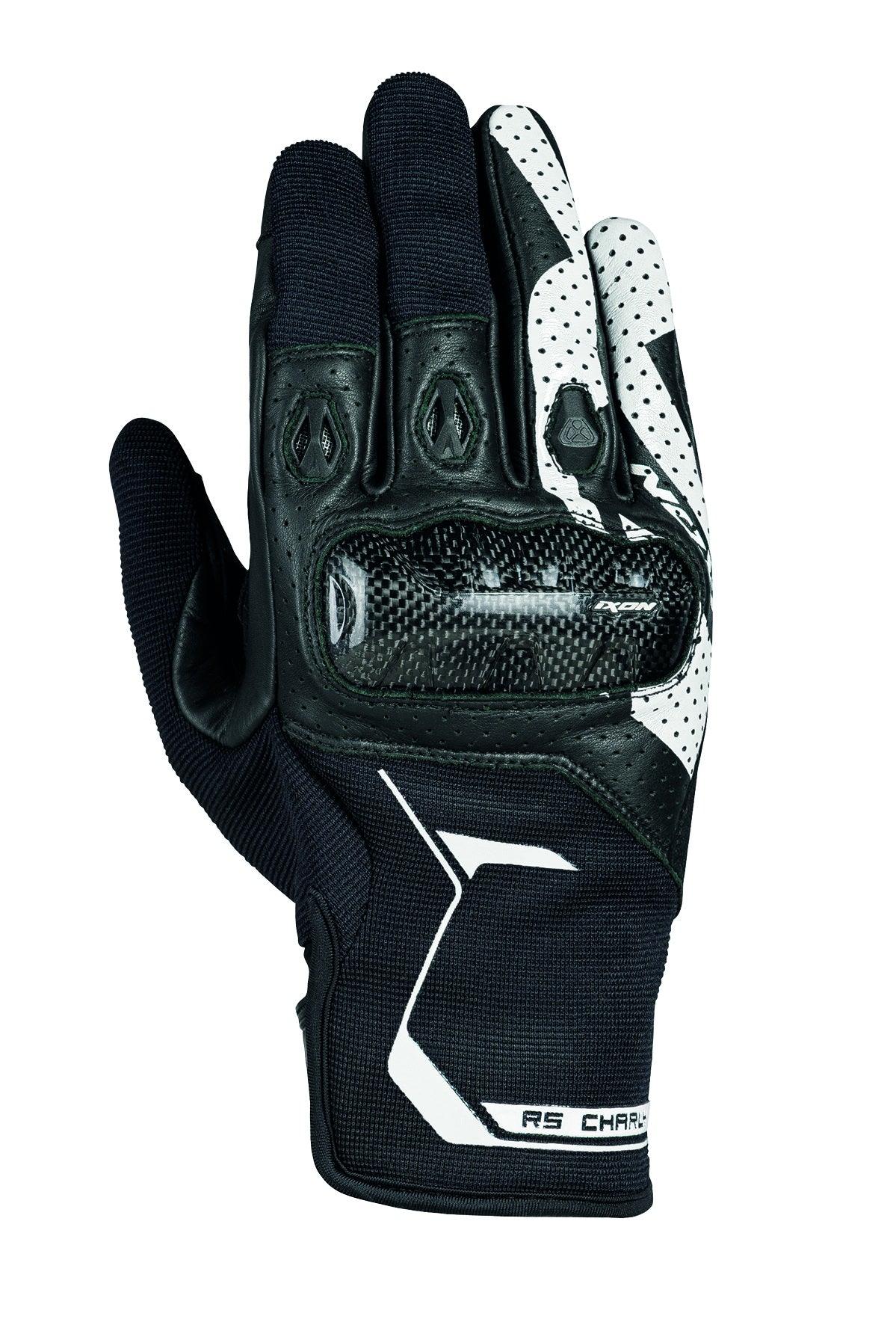IXON RS CHARLY GLOVES - BLACK/WHITE CASSONS PTY LTD sold by Cully's Yamaha